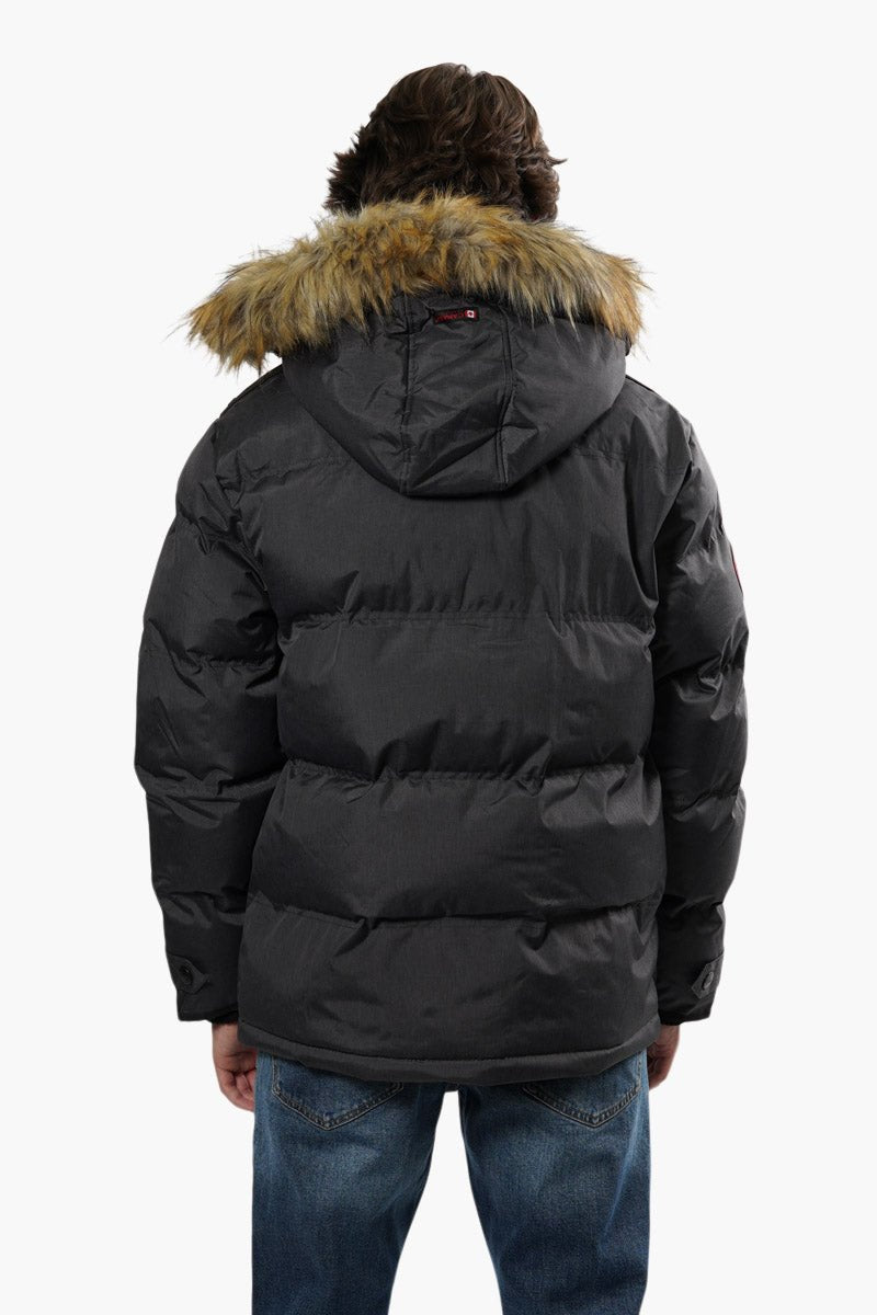 Canada Weather Gear Vegan Fur Hood Parka Jacket - Grey - Mens Parka Jackets - Canada Weather Gear