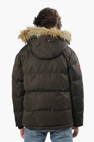 Canada Weather Gear Vegan Fur Hood Parka Jacket - Olive - Mens Parka Jackets - Canada Weather Gear