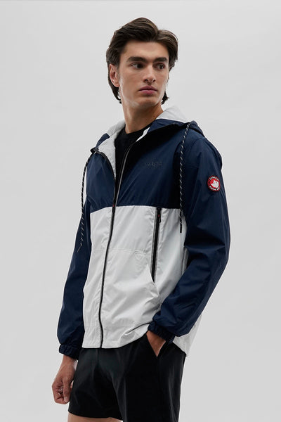 Canada Weather Gear Hooded Colour Block Lightweight Jacket - Navy - Mens Lightweight Jackets - Canada Weather Gear
