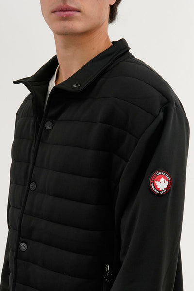 Canada Weather Gear Quilted Snap Button Lightweight Jacket - Black - Mens Lightweight Jackets - Canada Weather Gear