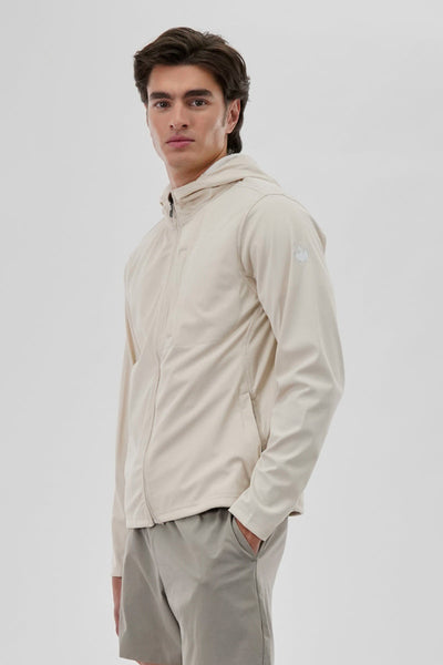 Canada Weather Gear Hooded Zip Up Lightweight Jacket - Cream - Mens Lightweight Jackets - Canada Weather Gear