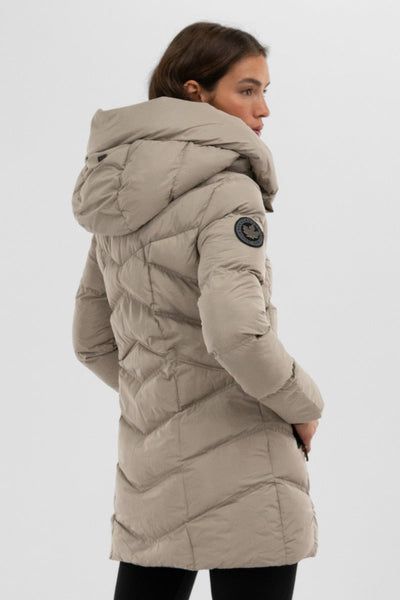 Canada Weather Gear Chevron Quilted Parka Jacket - Beige