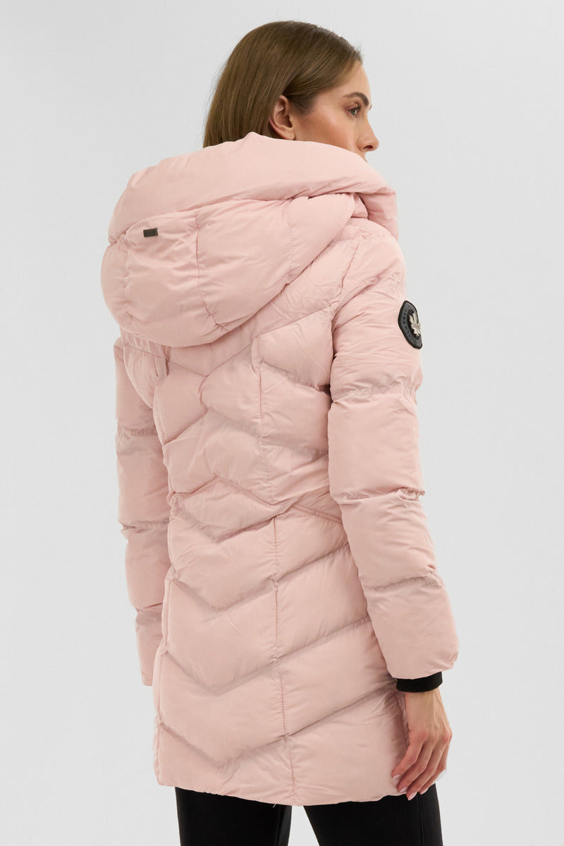 Canada Weather Gear Chevron Quilted Parka Jacket - Pink - Womens Parka Jackets - Canada Weather Gear