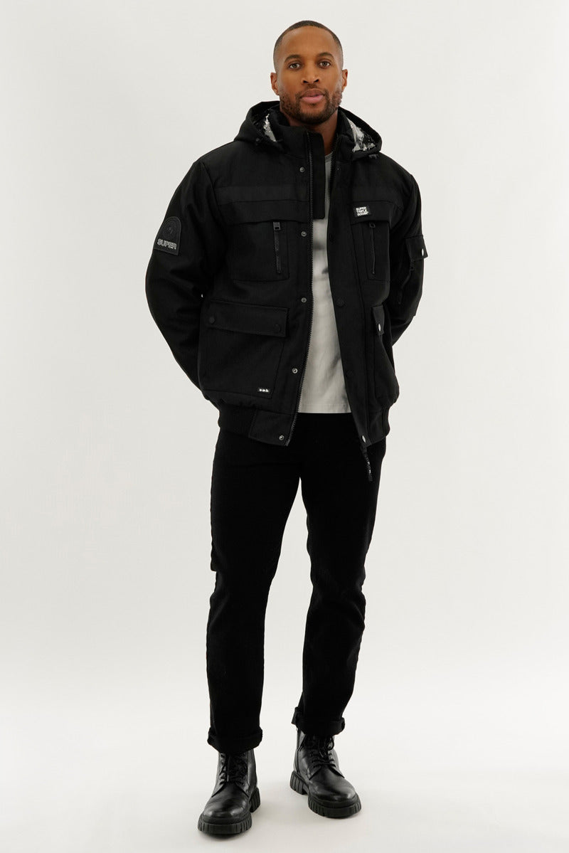 Super Triple Goose Thermal-Foil Lining Bomber Jacket - Black - Mens Bomber Jackets - Canada Weather Gear