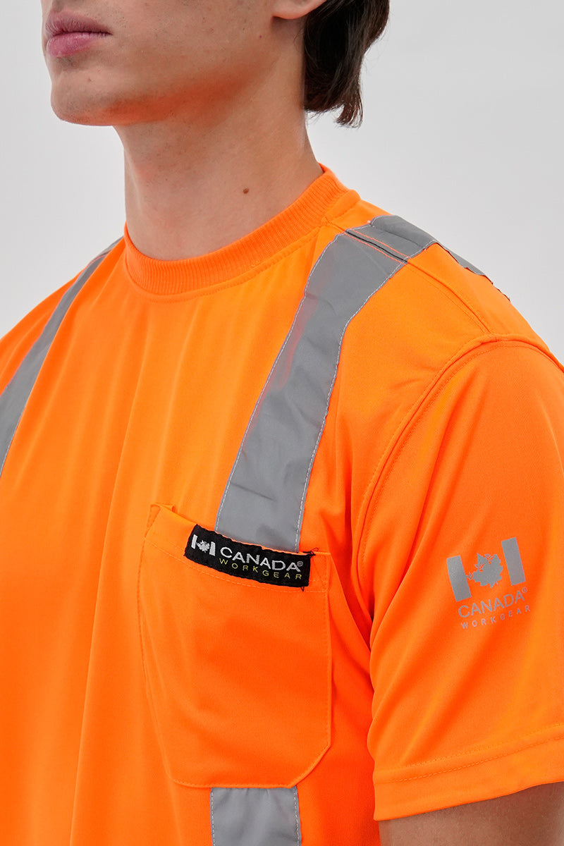 Canada Work Gear Hi-Vis Short Sleeve Tee - Orange - Mens Tees & Tank Tops - Canada Weather Gear