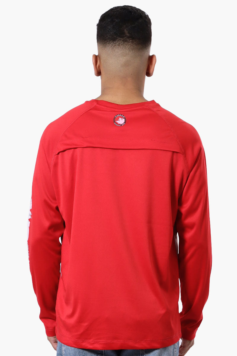 Canada Weather Gear Athletic Chest Logo Long Sleeve Top - Red - Mens Long Sleeve Tops - Canada Weather Gear