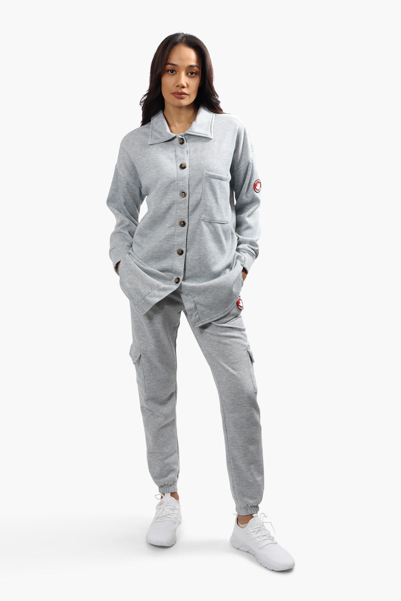 Canada Weather Gear Solid Front Pocket Shacket - Grey - Womens Shirts & Blouses - Canada Weather Gear
