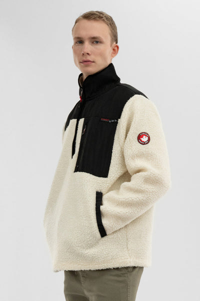 Canada Weather Gear Sherpa Fleece Pullover Sweater - Cream - Mens Pullover Sweaters - Canada Weather Gear