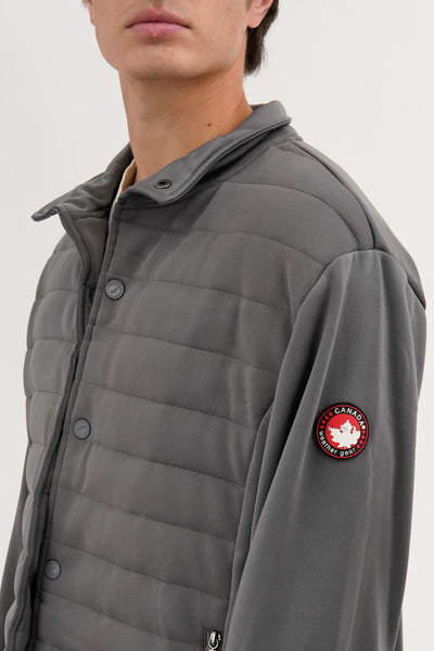 Canada Weather Gear Quilted Snap Button Lightweight Jacket - Grey - Mens Lightweight Jackets - Canada Weather Gear