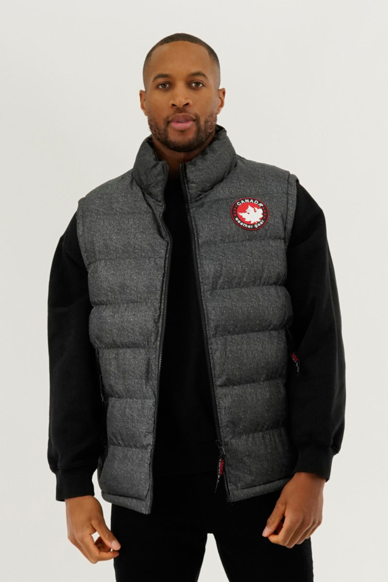 Canada Weather Gear Basic Puffer Vest - Grey - Mens Vests - Canada Weather Gear
