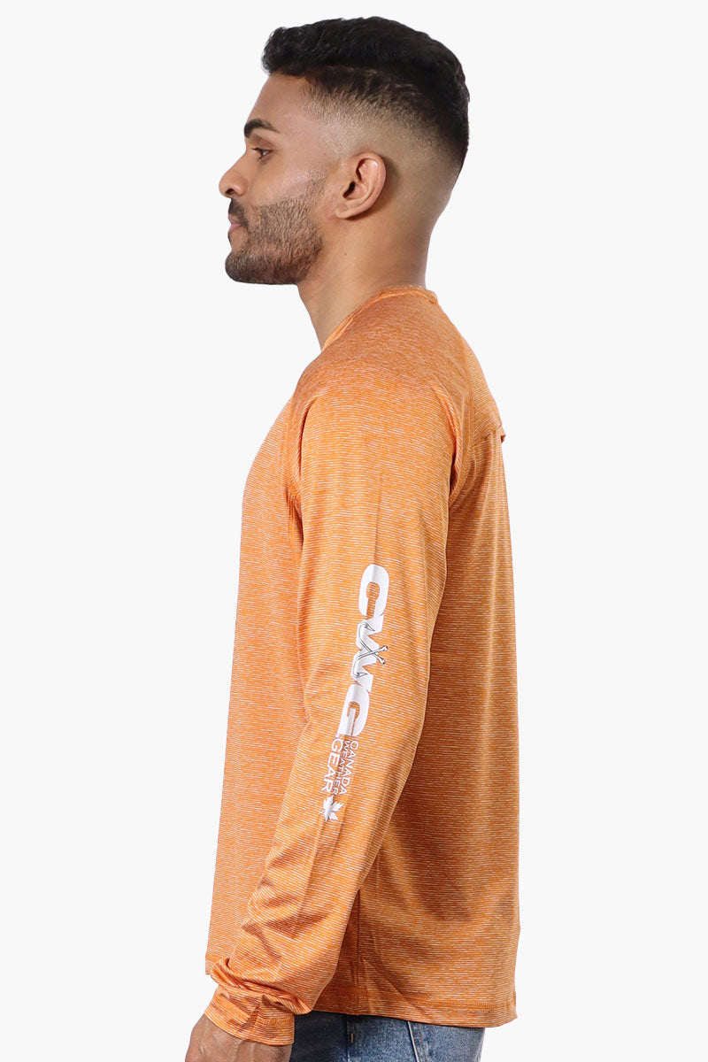 Canada Weather Gear Athletic Logo Sleeve Long Sleeve Top - Orange - Mens Long Sleeve Tops - Canada Weather Gear