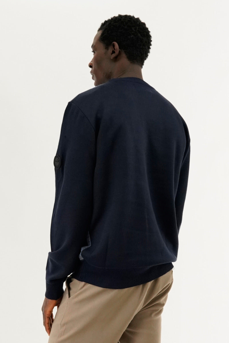 Canada Weather Gear Patterned Crewneck Pullover Sweater - Navy - Mens Pullover Sweaters - Canada Weather Gear