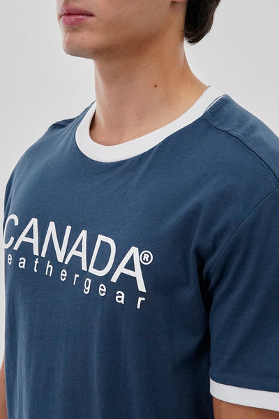 Canada Weather Gear Classic Ringer Tee - Navy - Mens Tees & Tank Tops - Canada Weather Gear
