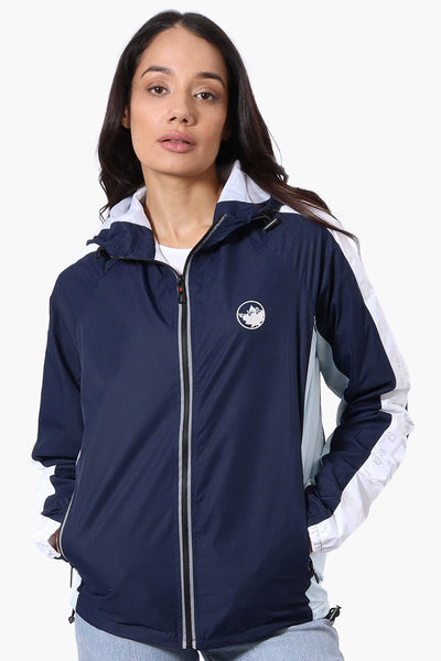 Canada Weather Gear Logo Print Sleeve Ripstop Lightweight Jacket - Navy - Womens Lightweight Jackets - Canada Weather Gear