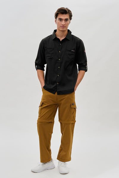 Canada Weather Gear Utility Ripstop Casual Shirt - Black - Mens Casual Shirts - Canada Weather Gear