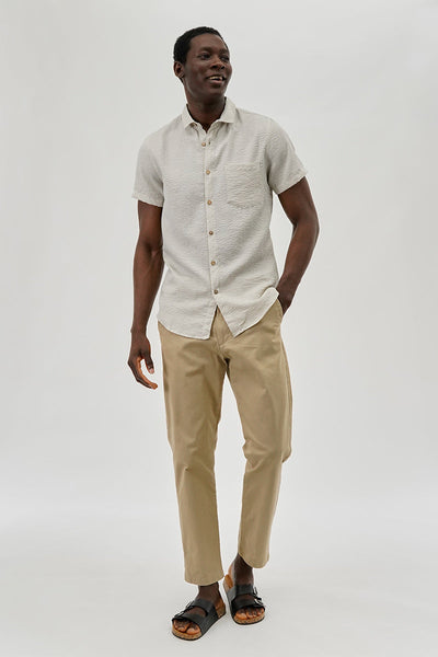 Canada Weather Gear Vintage Textured Button Up Casual Shirt - Cream - Mens Casual Shirts - International Clothiers