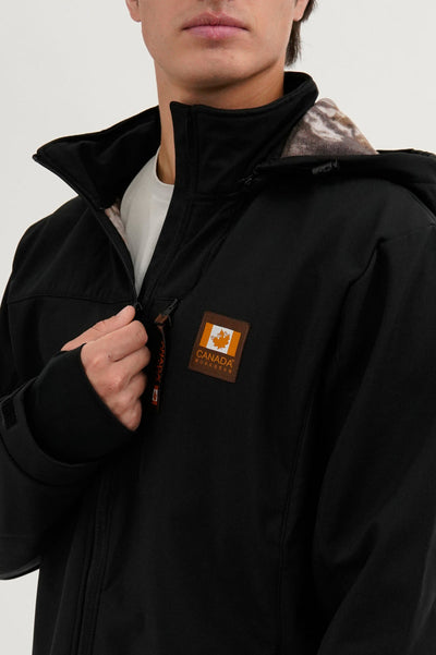 Canada Work Gear Wood Camo Lined Lightweight Jacket - Black - Mens Lightweight Jackets - Canada Weather Gear