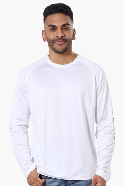 Canada Weather Gear Athletic Logo Sleeve Long Sleeve Top - White - Mens Long Sleeve Tops - Canada Weather Gear