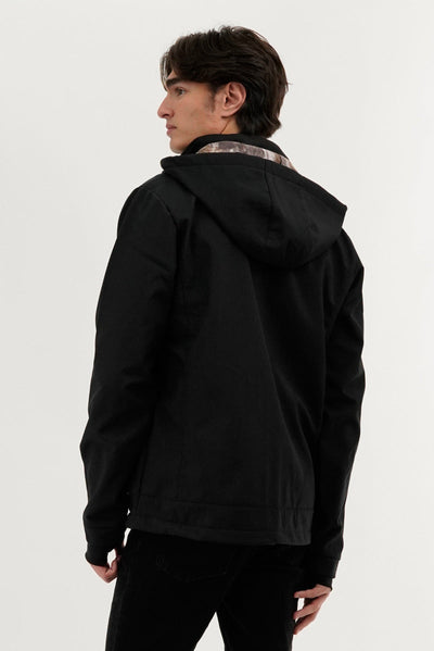 Canada Work Gear Wood Camo Lined Lightweight Jacket - Black - Mens Lightweight Jackets - Canada Weather Gear