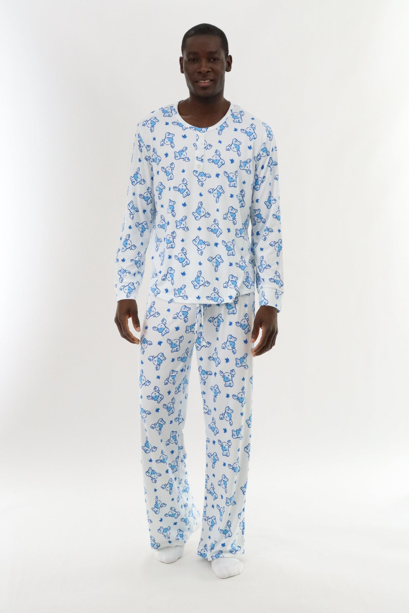 Canada Weather Gear Long Printed Holiday Pajama Pants - White - Mens Pajamas - Canada Weather Gear