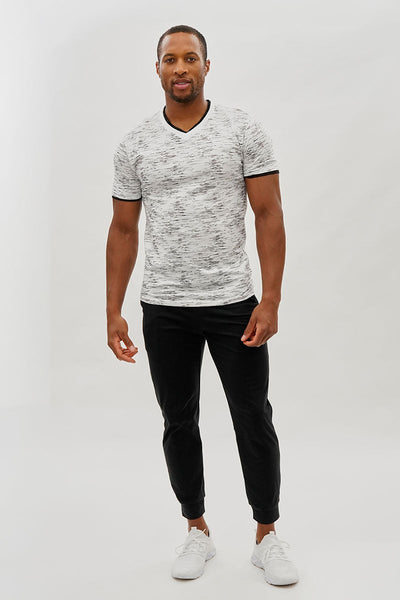 Canada Weather Gear Vintage Patterned V-Neck Tee - White - Mens Tees & Tank Tops - Canada Weather Gear