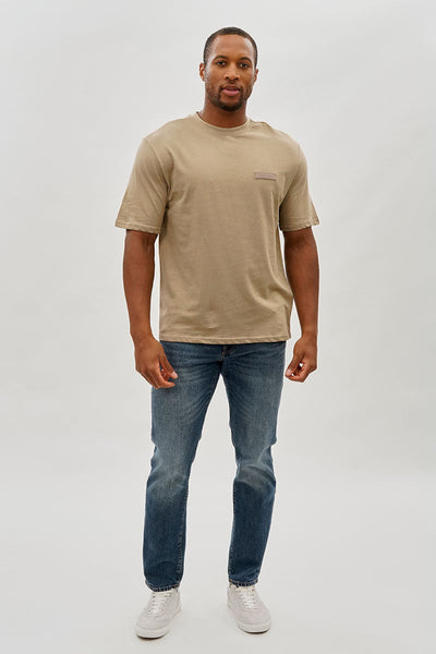 Essentials Super Triple Goose Logo Print Tee - Beige - Mens Tees & Tank Tops - Canada Weather Gear