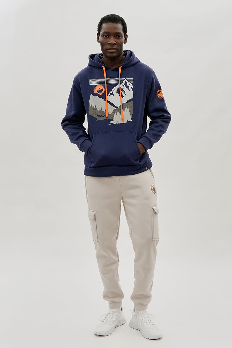 Canada Weather Gear Mountain Print Hoodie - Navy