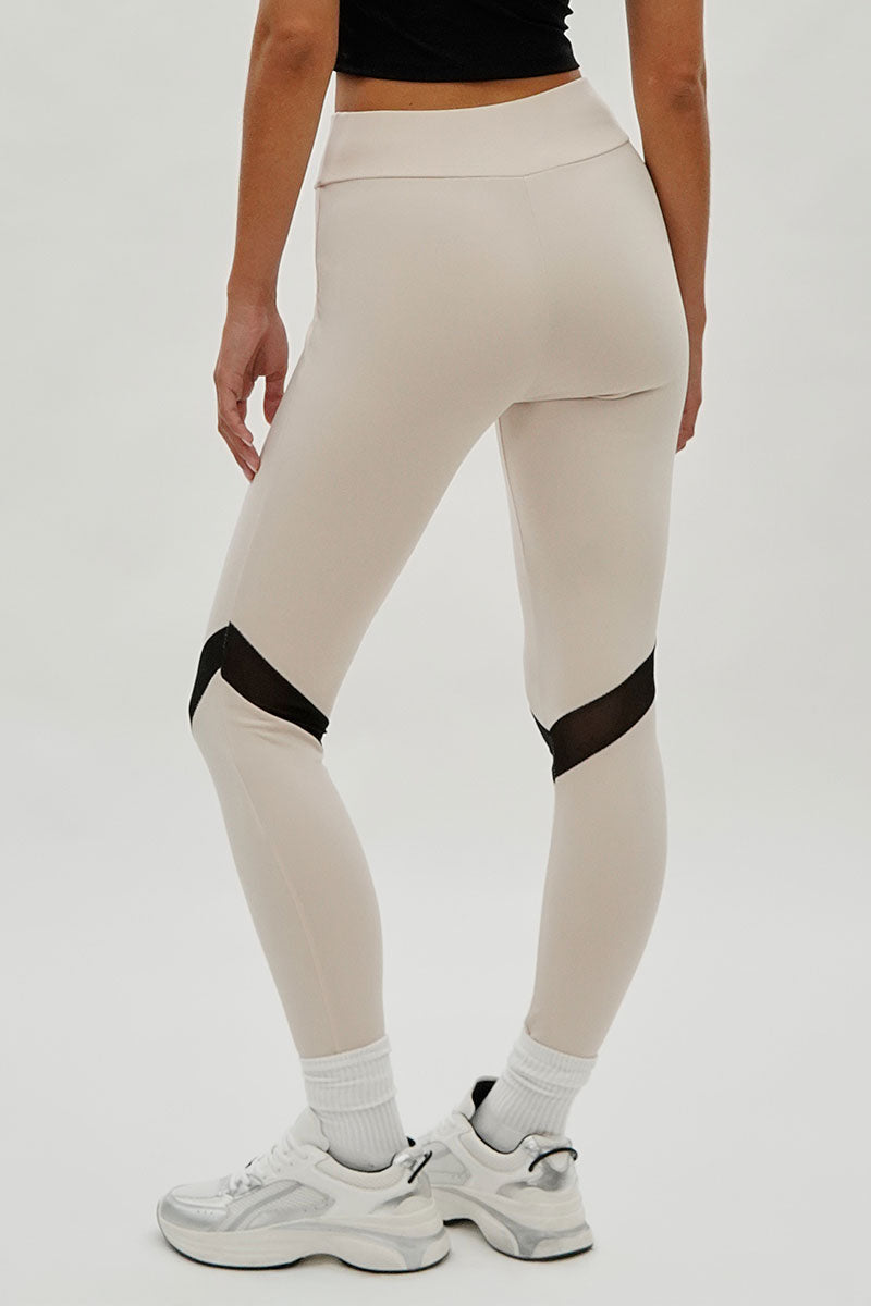 Super Triple Goose Mesh Detail Leggings - Beige - Womens Leggings - Canada Weather Gear