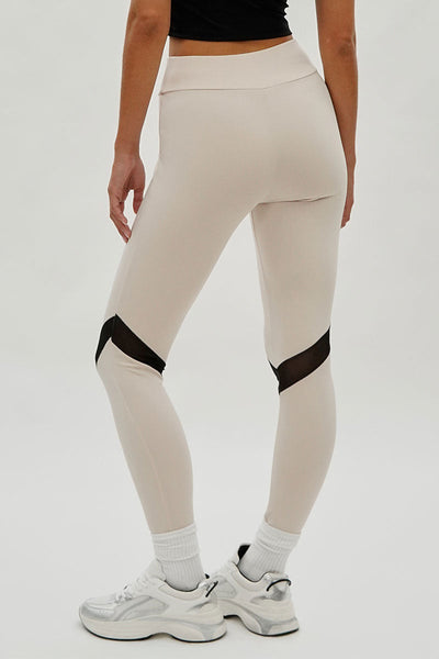 Super Triple Goose Mesh Detail Leggings - Beige - Womens Leggings - Canada Weather Gear