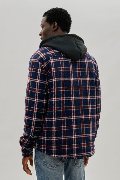 Canada Weather Gear Plaid Hooded Lightweight Jacket - Navy - Mens Lightweight Jackets - International Clothiers