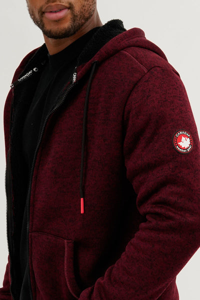 Canada Weather Gear Sherpa Lined Lightweight Jacket - Burgundy - Mens Lightweight Jackets - Canada Weather Gear