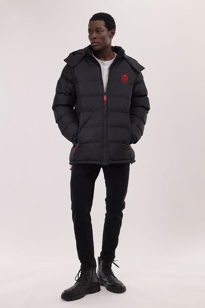 Super Triple Goose Zip Off Sleeve Bomber Jacket - Black