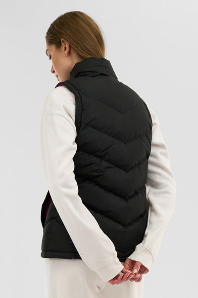 Canada Weather Gear Chevron Puffer Vest - Black - Womens Vests - Canada Weather Gear