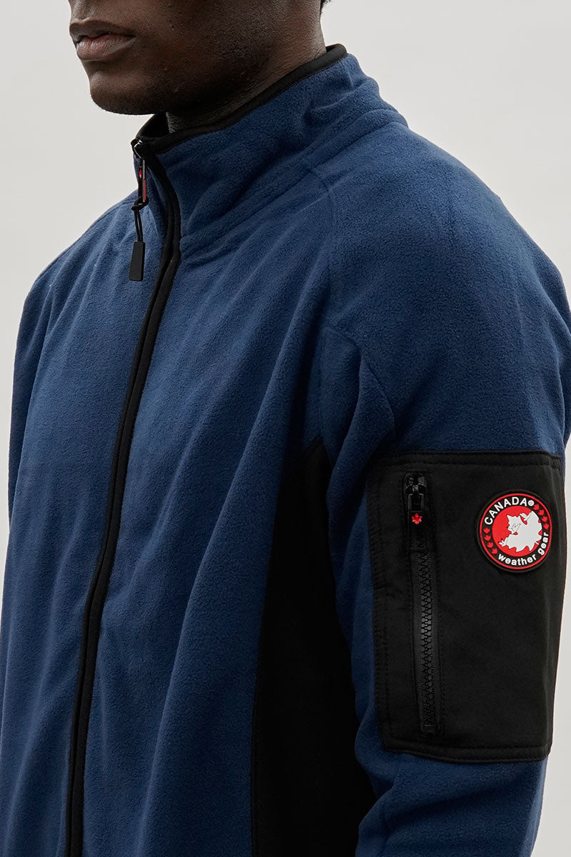 Canada Weather Gear Zip Up Utility Pocket Lightweight Jacket - Navy