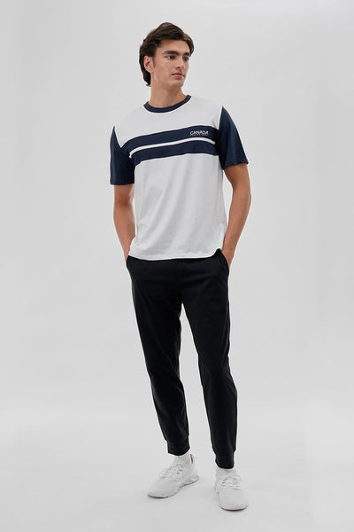 Canada Weather Gear Striped Colour Block Tee - White - Mens Tees & Tank Tops - Canada Weather Gear