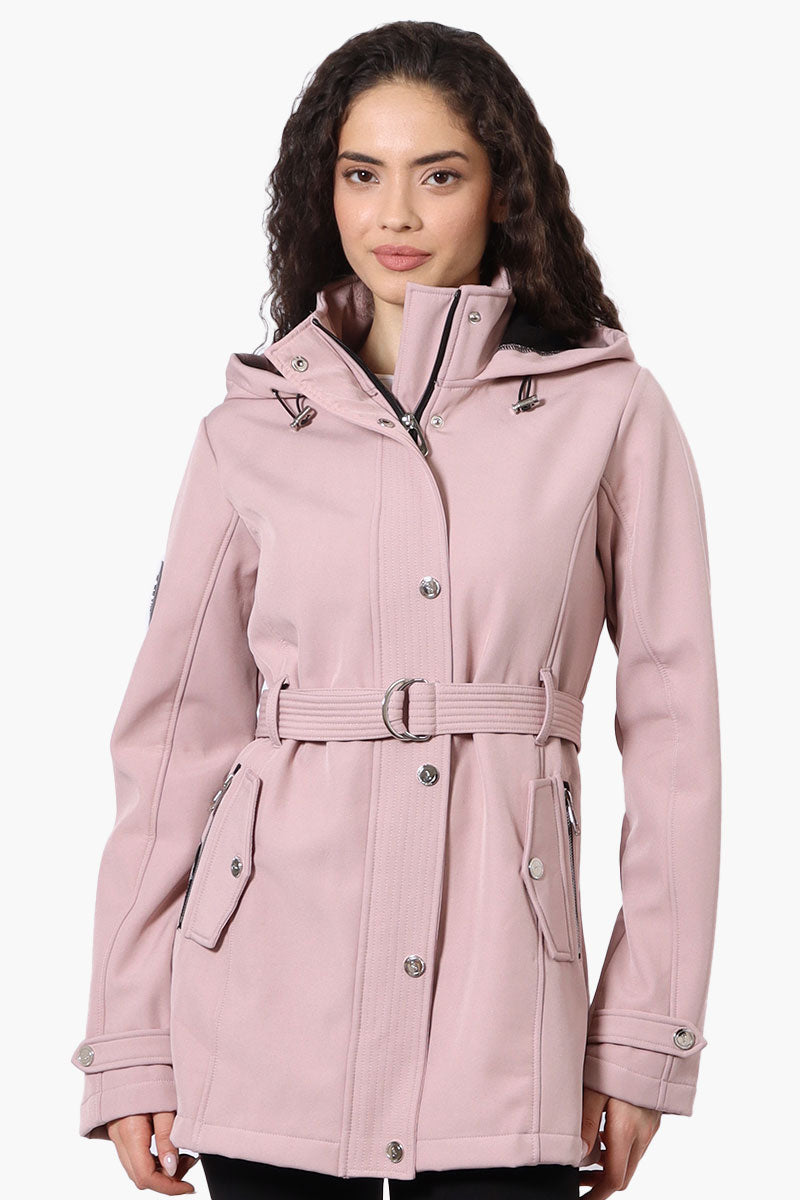 Canada Weather Gear Belted Soft Shell Lightweight Jacket - Pink - Womens Lightweight Jackets - Canada Weather Gear