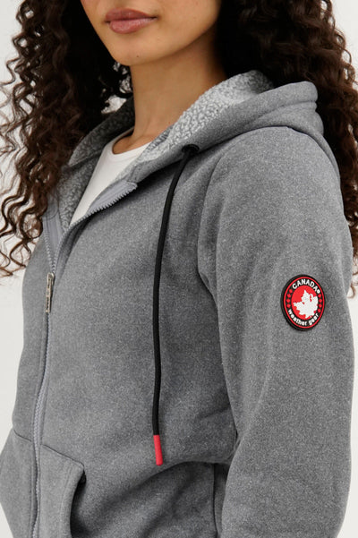 Canada Weather Gear Fleece Zip Up Hoodie - Grey - Womens Hoodies & Sweatshirts - Canada Weather Gear