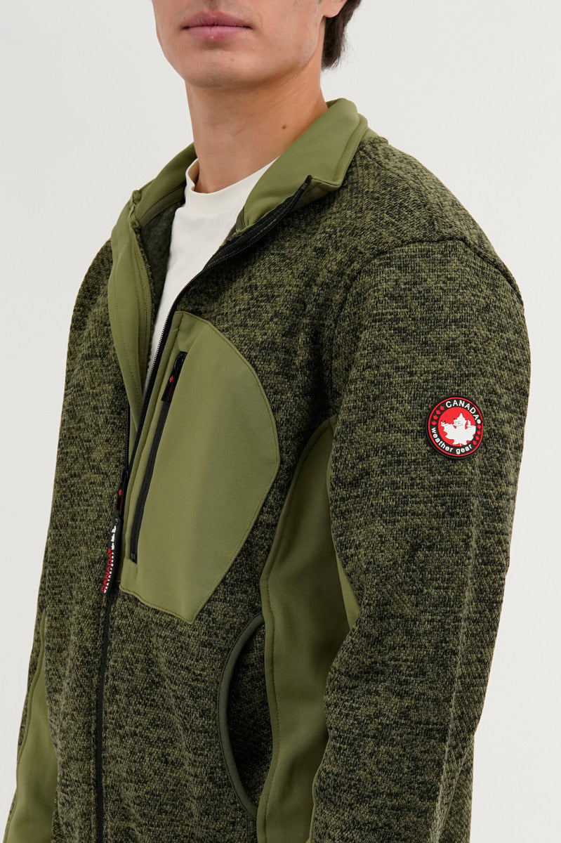 Canada Weather Gear Fleece Lightweight Jacket - Olive - Mens Lightweight Jackets - Canada Weather Gear