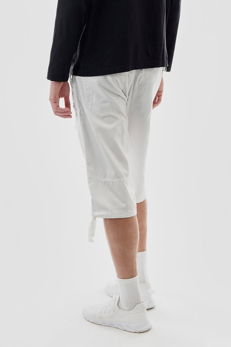 Essentials Super Triple Goose Striped Belted Cargo Shorts - White - Mens Shorts & Capris - Canada Weather Gear