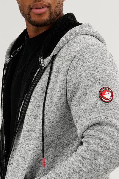 Canada Weather Gear Sherpa Lined Lightweight Jacket - Grey - Mens Lightweight Jackets - Canada Weather Gear