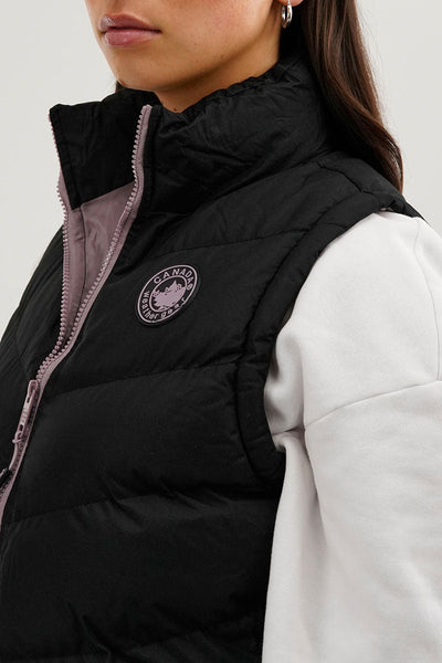 Canada Weather Gear Chevron Puffer Vest - Black - Womens Vests - Canada Weather Gear