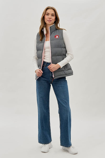 Canada Weather Gear Fleece Lined Collar Puffer Vest - Grey