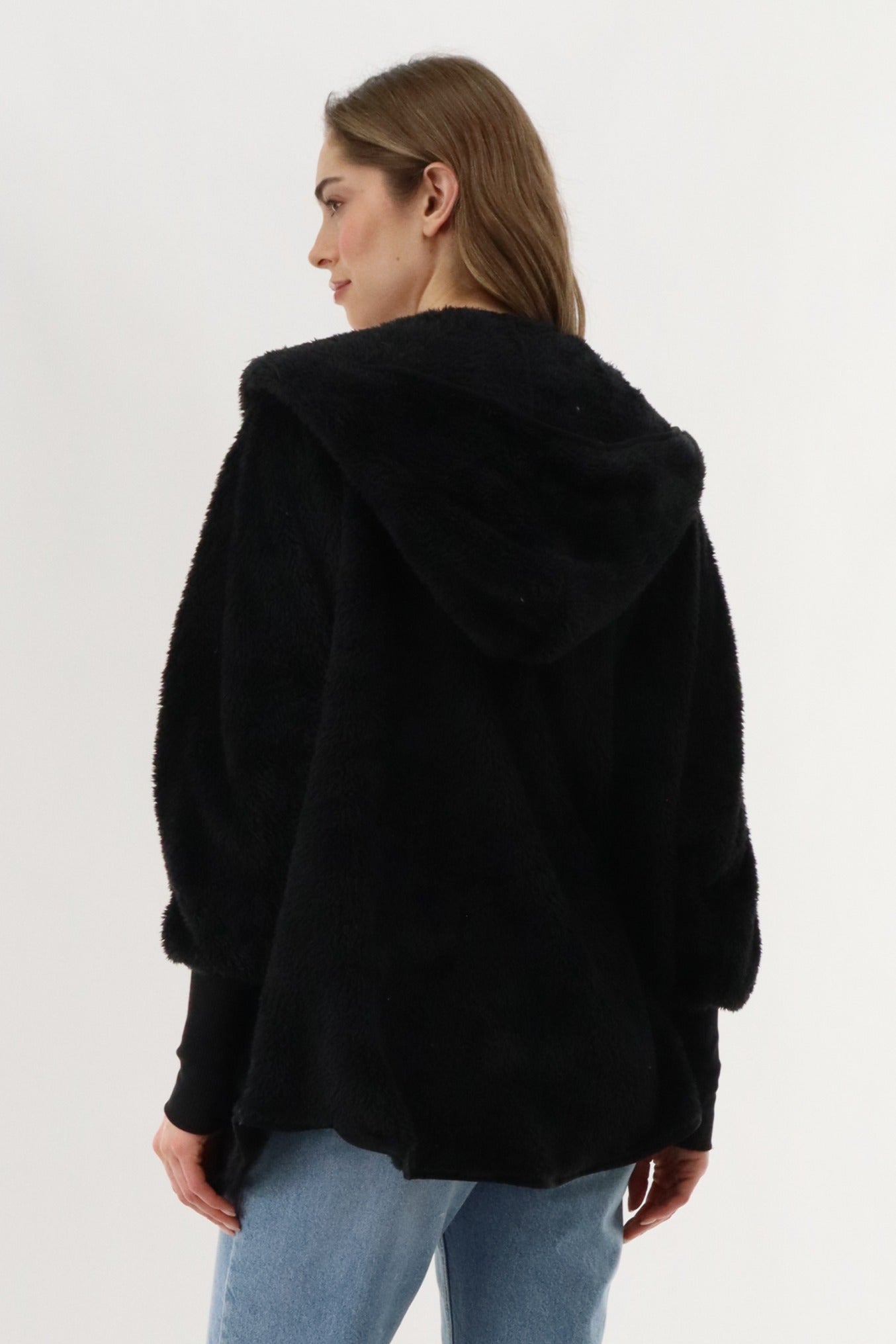 Canada Weather Gear Open Front Teddy Cardigan - Black - Womens Cardigans - Canada Weather Gear