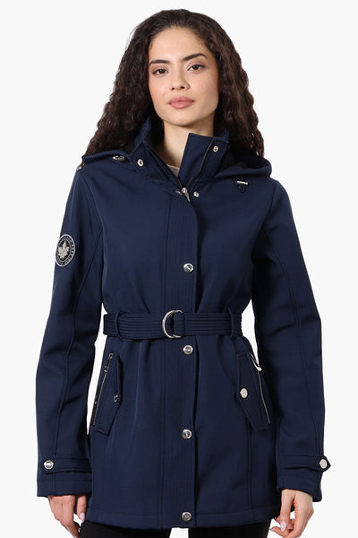 Canada Weather Gear Belted Soft Shell Lightweight Jacket - Navy - Womens Lightweight Jackets - Canada Weather Gear