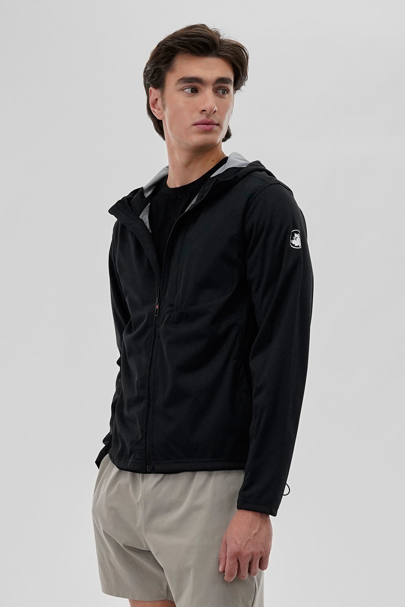 Canada Weather Gear Hooded Zip Up Lightweight Jacket - Black - Mens Lightweight Jackets - Canada Weather Gear