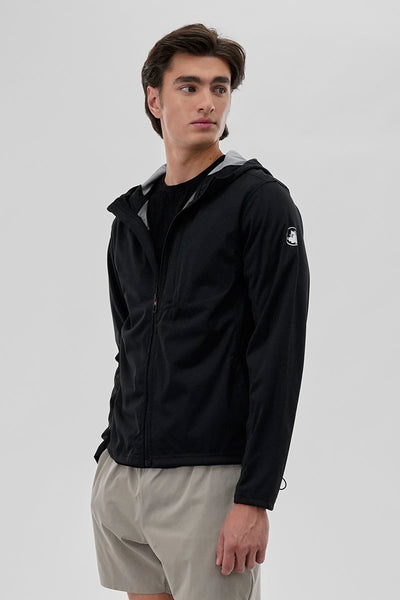 Canada Weather Gear Hooded Zip Up Lightweight Jacket - Black - Mens Lightweight Jackets - Canada Weather Gear