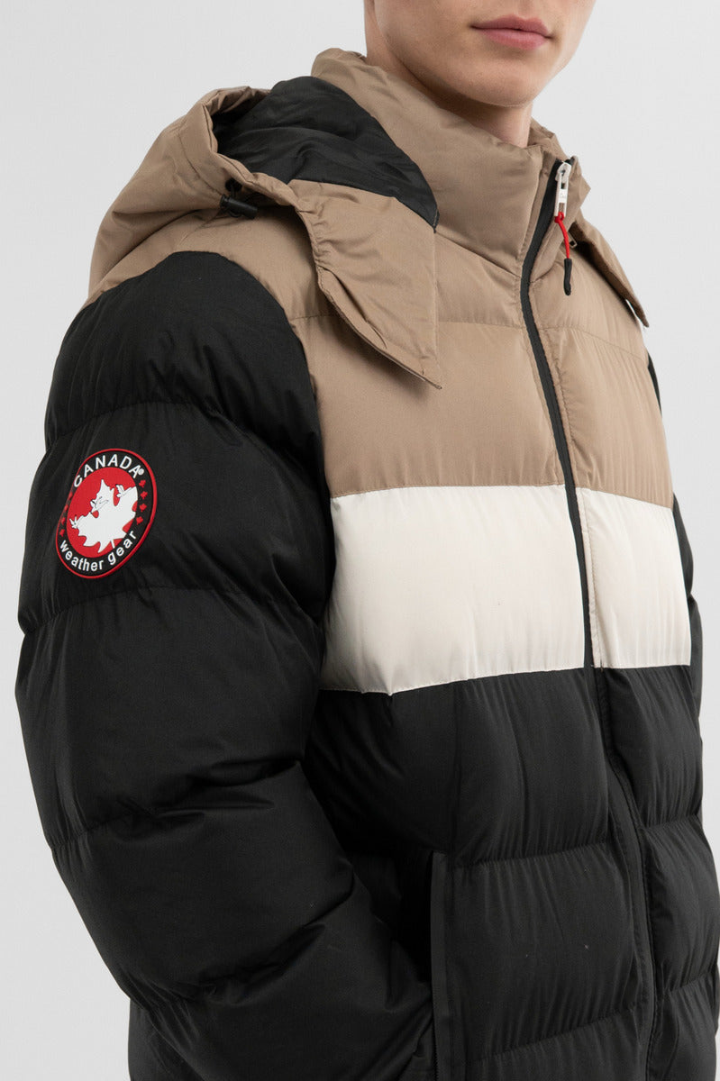 Canada Weather Gear Colour Block Bomber Jacket - Beige