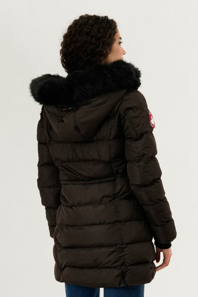 Canada Weather Gear Tie Waist Puffer Parka Jacket - Brown - Womens Parka Jackets - Canada Weather Gear