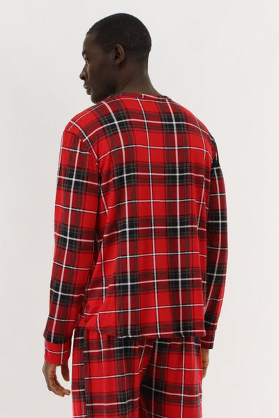 Canada Weather Gear Long Sleeve Printed Pajama Top - Red - Mens Pajamas - Canada Weather Gear