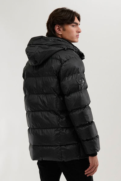 Canada Weather Gear Grid Pattern Puffer Parka Jacket - Black